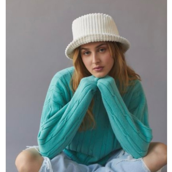 Urban Outfitters Accessories - URBAN OUTFITTERS Ivory Wide Wale Corduroy Bucket Hat